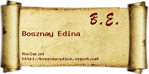 Bosznay Edina névjegykártya